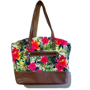 NWOT CROFT &BARROW FLORAL TOTE BAG TROPICAL